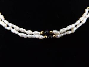 lot 115 image: 14K Yellow Gold Clasp and Accent Ball Pearl Necklace