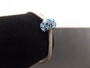 lot 134 image: .925 Sterling Silver Me Cable Bracelet and Charm