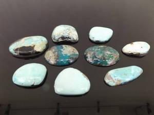 lot 141 image: Lot of 9 Larger Turquoise Cabochons