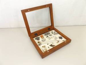 lot 144 image: Display Case FULL of Antique Costume Jewelry