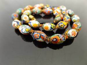 lot 145 image: Murano Millefiori 17.5 Trade Bead Necklace