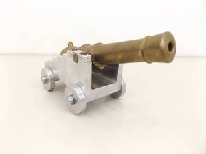 lot 1 image: Antique WORKING Brass and Aluminum Signal Cannon