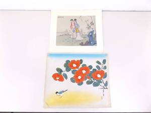 lot 29 image: Antique Asian Geisha Watercolor and Flower Silk Painting