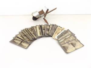 lot 71 image: Antique Underwood Stereoscope w26 Photo Cards