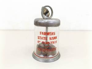 lot 80 image: Vintage Coin Bank Full of Wheat Pennies wLock and Key