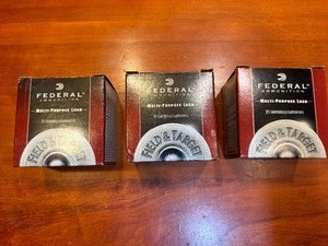 lot 21 image: 20 Gauge 2 34 7 12 Shot - 2 Boxes Federal, 1 box Winchester (in Federal box) 25 per box.