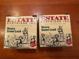 lot 22 image: 20 Gauge 2 34 8 Shot -1 box all Estate shells, 2nd Box contains 19 Estate and 6 Remington shells, 25 shells per box