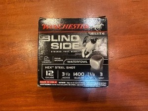 lot 41 image: Winchester Elite Shells 12 Guage 3 12 No 3 Hex Steel Shot (1 Box of 24)