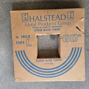 lot 84 image: Halstead Copper Water Tubing - 38 Inch Type L - 60 Ft.
