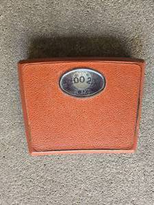 lot 90 image: Vintage Borg Bathroom Scale - Retro Red Design