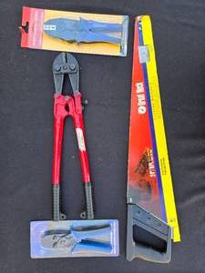 lot 569 image: Assortment of Hand Tools - Crimpers and Saw