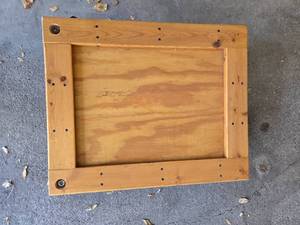 lot 581 image: Wooden Low to Ground Cart with Wheels