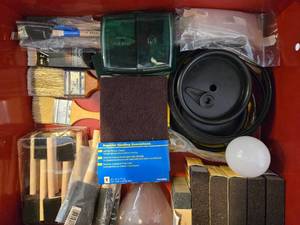 lot 587 image: Assortment of Painting and Crafting Supplies - Home Improvement Tools