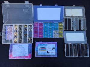 lot 589 image: Assorted Lot of Heat Shrink Tubing and Electrical Connectors - Multiple Containers