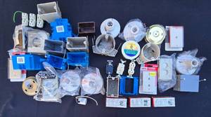 lot 618 image: Assortment of Electrical Boxes and Wall Plates