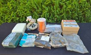 lot 627 image: Assortment of Painting Supplies and Materials - Brushes, Rollers, Film
