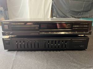 lot 275 image: Technics SL-P120 Compact Disc Player and SH-8017 Stereo Graphic Equalizer Set untested