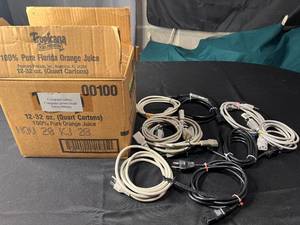 lot 344 image: Assortment of Computer Cables, Power Leads, and Drive Ribbons