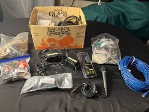 lot 346 image: Assortment of AudioVisual Cables and Accessories - Includes Microphone and Power Supplies