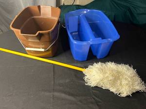 lot 348 image: Group of 2 Cleaning Buckets with Mop
