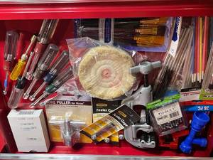 lot 370 image: Assorted Hand Tools and Accessories - Includes Screwdrivers, Paint Brushes, and More