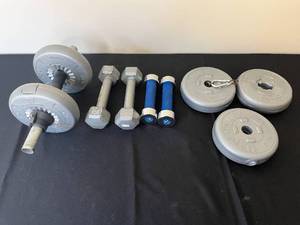 lot 385 image: Variety of Free Weights - Dumbbells and Plates Set