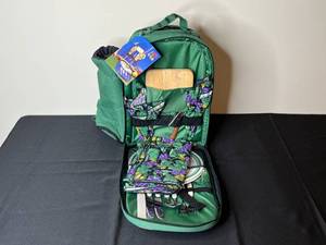 lot 243 image: Basket Picnic Backpack with Plates, Utensils, and Glasses - New