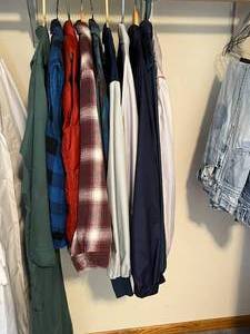 lot 258 image: Assortment of Flannel Long Sleeve Shirts  Jackets and Vests - Medium