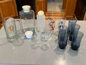 lot 456 image: Assortment of 11 Glasses and Decanter - Mixed Designs