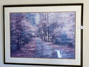 lot 609 image: Framed Artwork - Pathway in Autumn - Signed by A. Romanetti