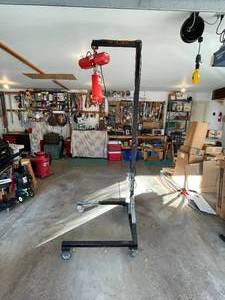 lot 7 image: Dayton Electric Chain Hoist with Stand ONLY - 300 LB Capacity