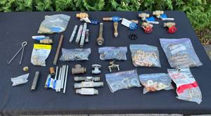 lot 170 image: Various Plumbing Accessories Including Small Pips  Shut Off Valves and Clamps