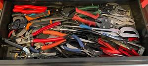 lot 576 image: Assortment of Hand Tools - Pliers, Wrenches, and Clamps