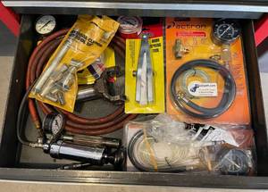lot 588 image: Assortment of Automotive Tools and Equipment - Includes Pressure Tester and Door Spring Tool