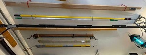 lot 606 image: Assortment of 7 Various Poles and Rods - Mixed Materials