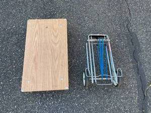 lot 625 image: Rolling Cart with Wooden Platform - Versatile Utility Dolly