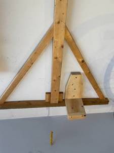 lot 636 image: Unique Wooden Wall-Mounted FrameBrace Used to Assist w Sheet Rock Installation