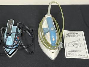 lot 413 image: Lot of 2 Vintage SteamDry Irons - Sunbeam & General Electric