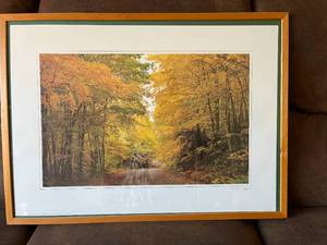 lot 426 image: Framed Autumn Landscape Print by Tom Algire - Signed