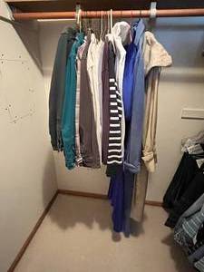 lot 519 image: Lot of Mens Shirts Mostly SZ M, Womans Formal Gown Approx SZ 12 & Trench Coat SZ 11