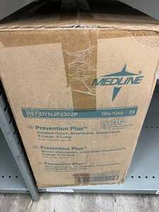 lot 40 image: 1 Case (24 each) NEW Medline DYNJP2302P Prevention Plus Single-Use Sterile Breathable Impervious Surgical Gown - Size X-Large X-Long