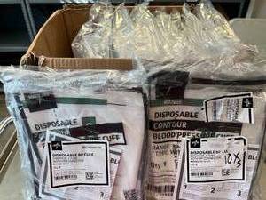 lot 49 image: 1 Case (10 each) NEW Medline MDS9914BC 5-Pack 38-54 cm Non-Sterile Contour with HP Connector Disposable BP Cuff