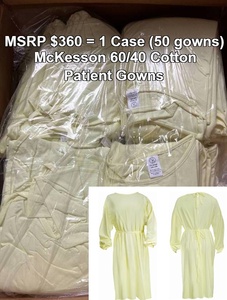lot 7 image: 1 Case (50 each) NEW McKesson WRTGOWN2 Single-Use Non-Sterile Non-Surgical Isolation Gowns - Yellow