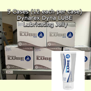 lot 10 image: 5 Cases (12 tubes per case) NEW Dynarex 1252 2 oz. Sterile Dyna LUBE Lubricating Jelly -Used for Body Orifices, Hinged Instruments and Medical Devices