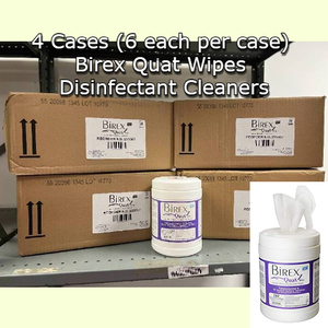 lot 12 image: 4 Cases (6 each per case) NEW Birex 295507 160-Pack 6 x 6.75 Quat Wipes Dental Office Disinfectant Cleaners