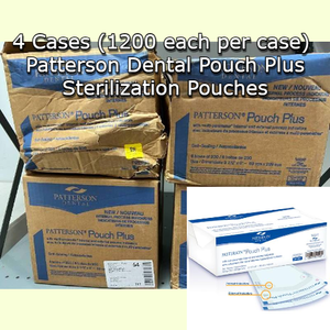 lot 17 image: MSRP $1200  4 Cases (1200 each per case) NEW Patterson Dental 084-2575 Pouch Plus Self-Sealing Sterilization Pouches