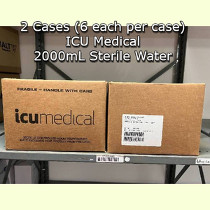 lot 18 image: 2 Cases (6 each per case) NEW ICU Medical 2000mL Sterile Water for Injection