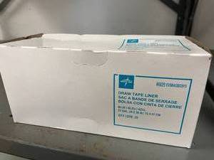 lot 59 image: 1 Case (25 each) NEW Medline EVSBAGBD2915 29 x 35 33-Gallon Draw Tape Liner - Blue