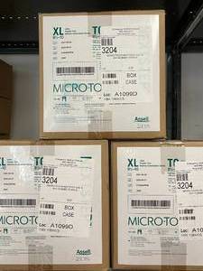 lot 61 image: 3 Cases (800 pairs per case) NEW Ansell 3204 NEXTSTEP Micro-Touch Latex Powder-Free Medical Examination Gloves