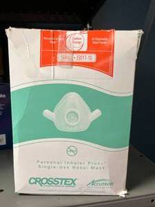 lot 71 image: 1 Case (24 each) NEW Accutron Crosstex 33017-10 Personal Inhaler Plus Single-Use Nasal Hood Masks - Size Small